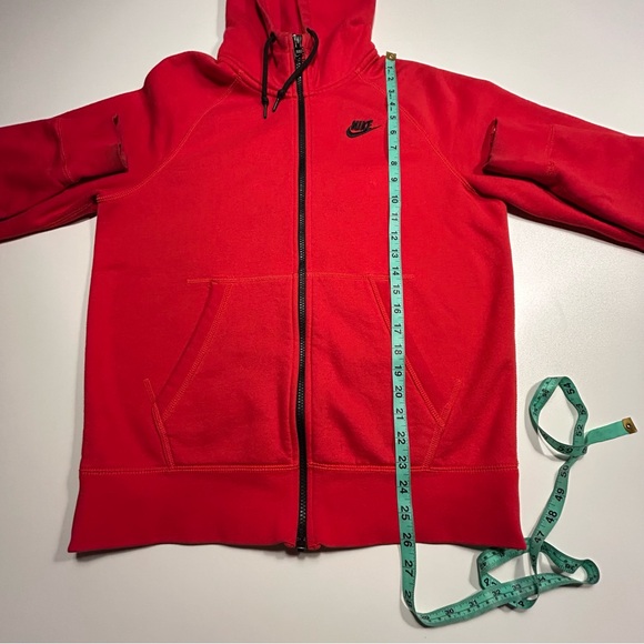 Nike Men's Fleece Windrunner Jacket Hoodie Red Black Medium - Picture 7 of 7